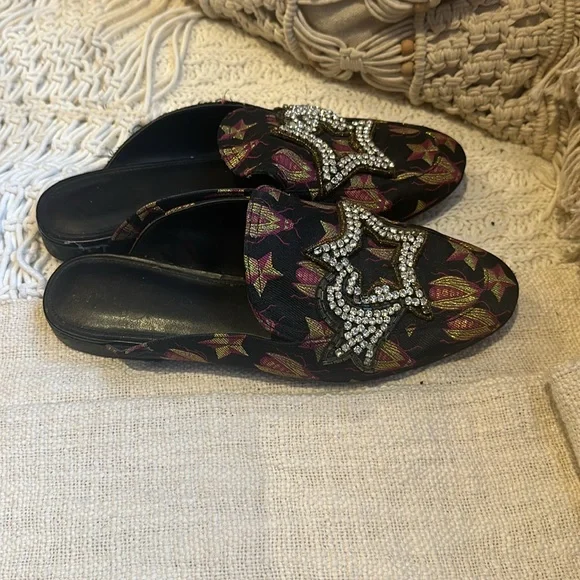 Sam Edelman Circus shoes slip on Pelham Embellished Black rhinestones Mules 8.5 - Picture 2 of 9